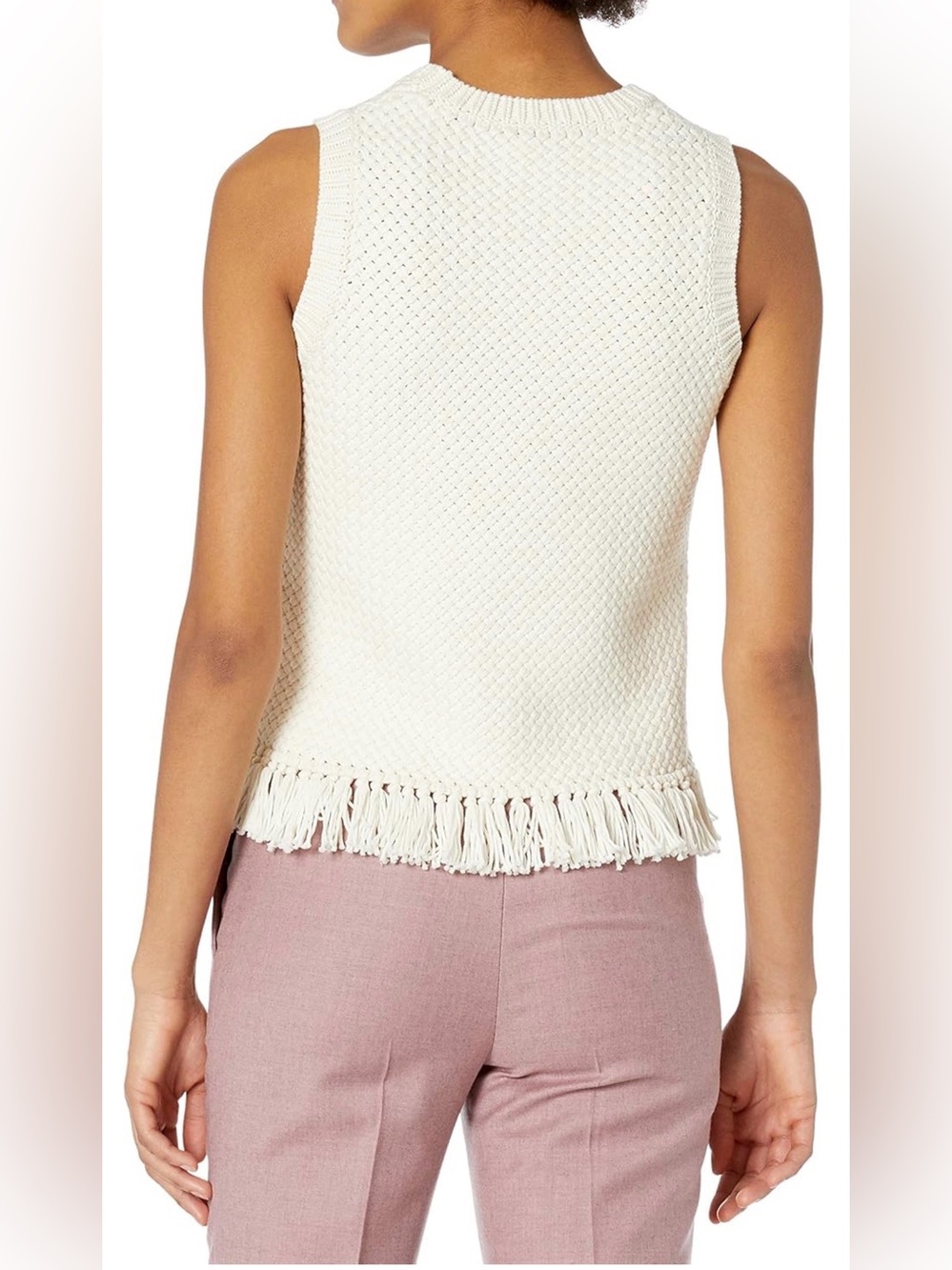 Theory Meenara Shell White Soft Chain Knit Tank Sweater